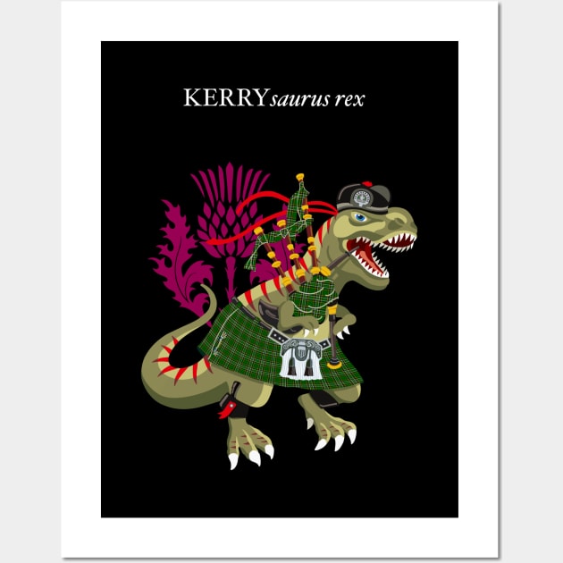 Clanosaurus Rex KERRYsaurus Plaid Kerry Irish Ireland Family Tartan Wall Art by BullShirtCo